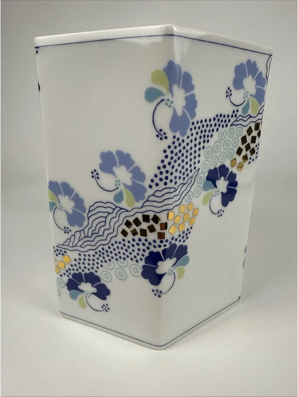 Vtg Royal Copenhagen Prisme Vase Annegrete Halling-Koch Danish Blue Porcelain